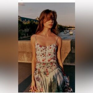 Anthropologie The Muse Basque-Waist Midi Dress XS NWT